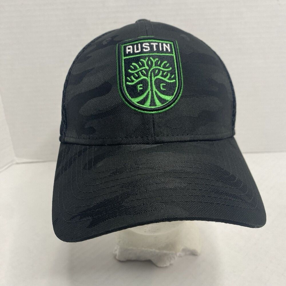Austin FC New Era 39THIRTY Camo Stretch Fit Hat MLS Soccer Mesh Cap Small/Medium